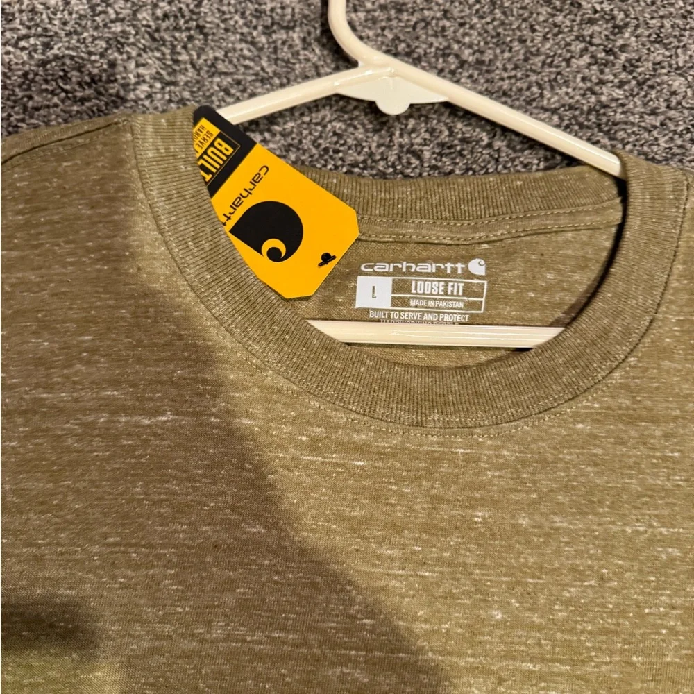 Carhartt Men's Olive Short Sleeve Pocket Tee - Picture 2 of 4